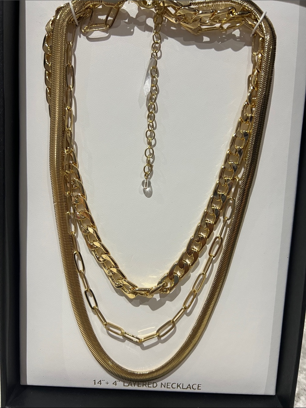 Gold-Tone Multi-Layered Chain Necklace